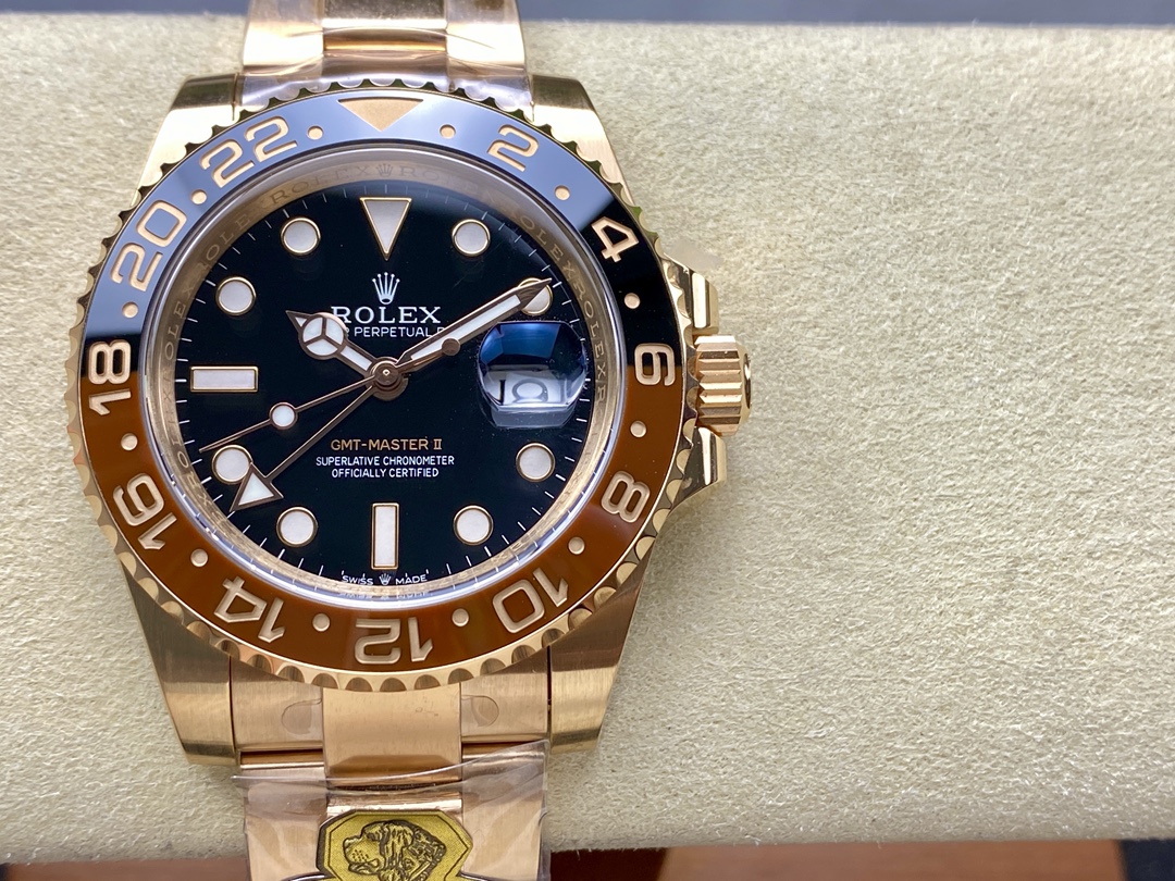 Rolex GMT-Master II 126715CHNR Black Dial Everose case 40MM Mens Replica Watch
